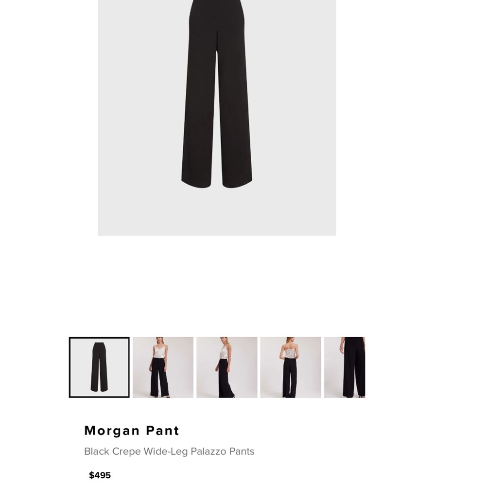 NWT Anne Fontaine Crepe wide leg black trousers. Size 38 (size chart in photos)